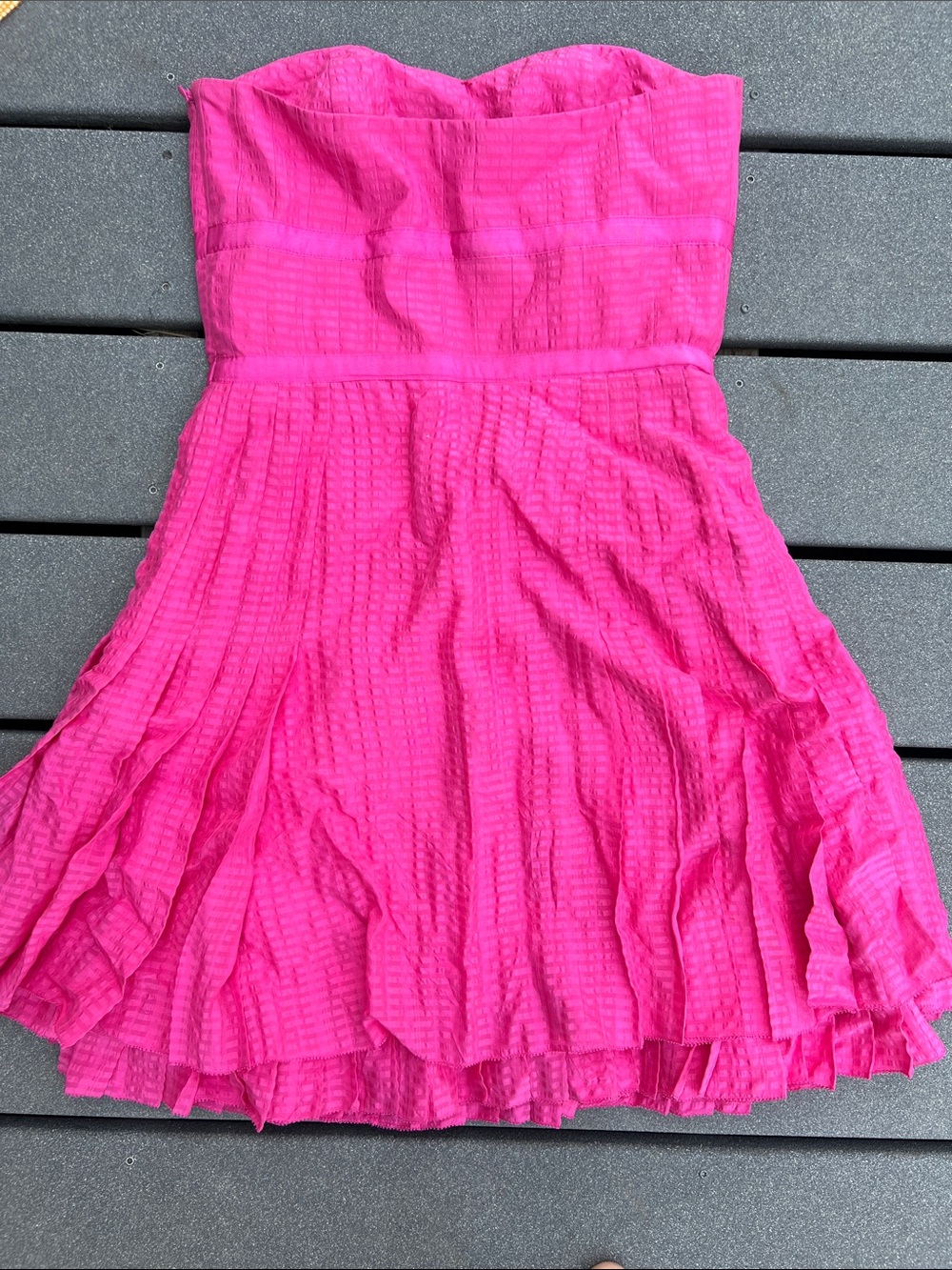 Marc by Marc Jacobs Bright Pink Pleated Strapless Dress - Picture 5 of 5